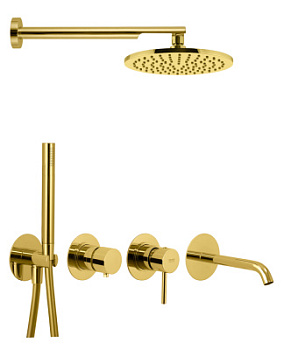 Душевая система Remer X Style X96D3SETDO, золото глянцевое