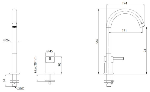 Смеситель для раковины Remer Metrica MC57L