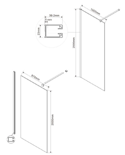 Душевая стенка Vincea Walk-In VSW-1H100CGGM