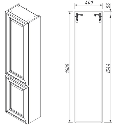 Пенал подвесной Caprigo Ponza 13550R-030.000.00.20