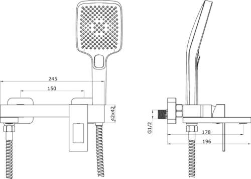 Смеситель для ванны Vivi Felice 0740 NICHEL