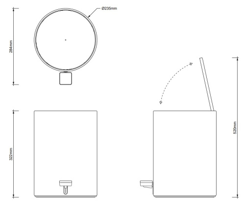 Ведро с педалью Decor Walther TE 50 0613660