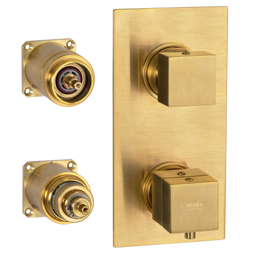 Смеситель для душа Remer Q-Elegance QT92KBBG, золото брашированное