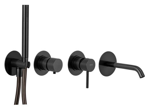 Смеситель для ванны Remer X Style X96S03ROXXCFP, черный брашированный хром