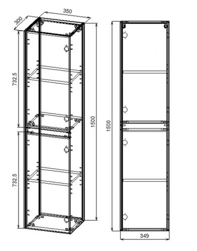 Пенал подвесной Vincea Chiara/Luka G.Stone VSC-2CL150GS