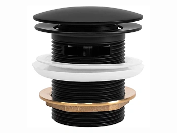 Донный клапан для ванны Rea клик-клак black matt W2006 универсальный