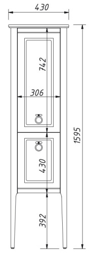 Пенал напольный Caprigo Jersey 34350 R-SF46