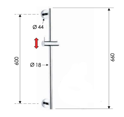 Душевая стойка 66 см Remer 317M
