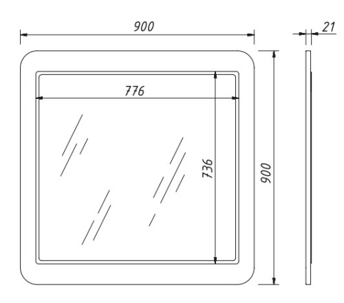 Зеркало Caprigo Jersey 90 34331-107.000.00.05
