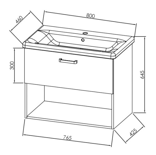 Тумба подвесная Kolpa-san Evelin OUE II 80 White matt 573890