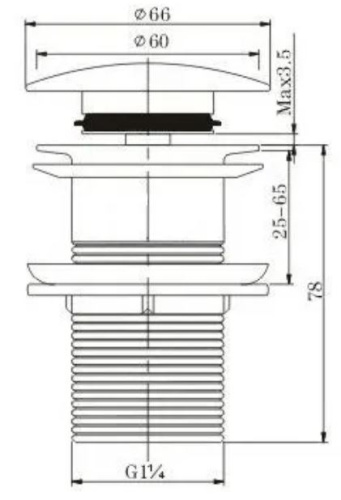 Донный клапан для раковины Vivi Felice V-5 nero Lucido
