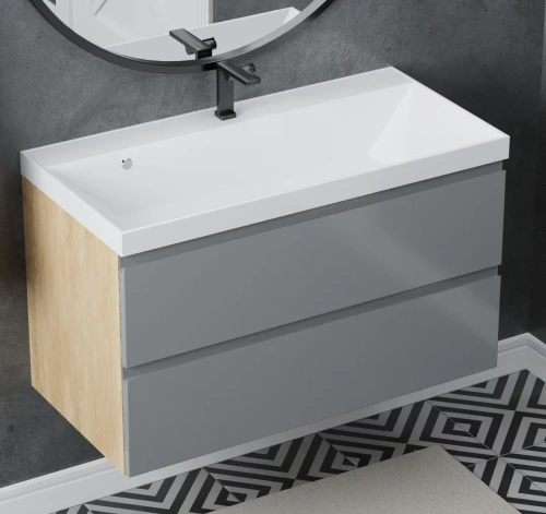 Тумба подвесная Vela Мира 90П под Classica (небраска/серый) TU66375