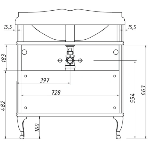 Тумба напольная Caprigo Borgo 80 33412CH-B231