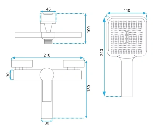 Смеситель для ванны Rea Argus tytan B8747