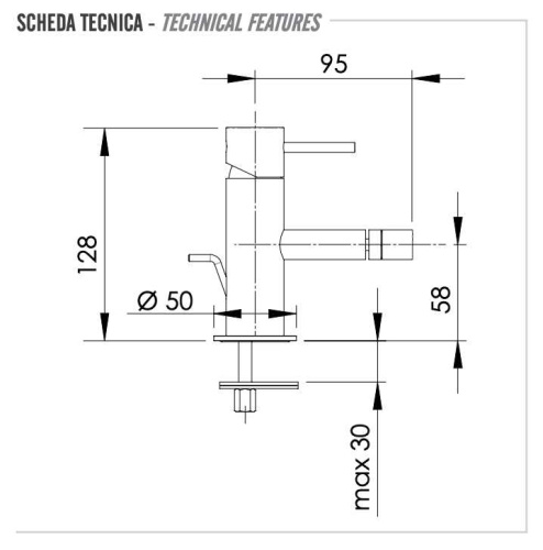 Смеситель для биде Remer X Style X20BO, белый матовый