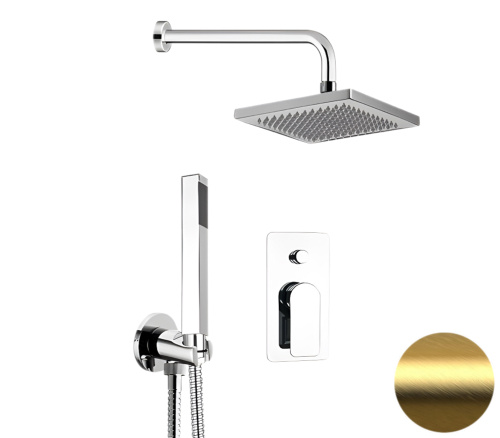 Душевая система Remer Infinity I09S08OBG, золото брашированное