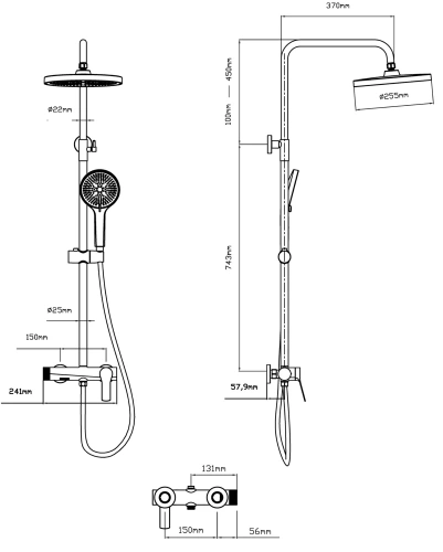 Душевая система Vincea Arco VSFS-4AR1BG