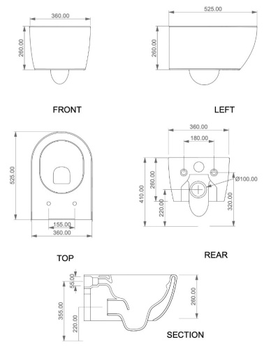 Унитаз подвесной GSG Ceramic Design Like LKWCSO020