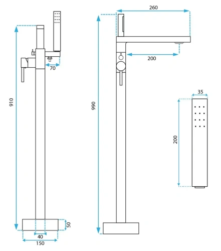 Смеситель для ванны Rea Flores chrom B2712
