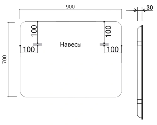 Зеркало Vincea LED 900×700 VLM-3VC900B