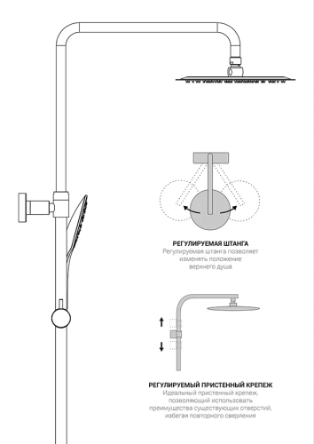 Душевая система Vincea Next VSFS-1N1TCH