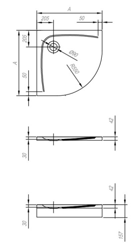 Душевой поддон Kolpa-san Evelin R 90x90 590100