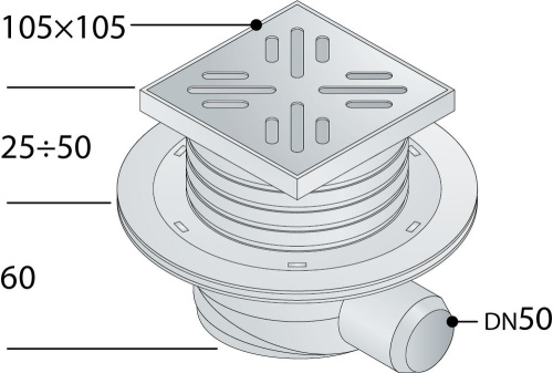 Душевой трап OMP Tea Wang 265.201.8