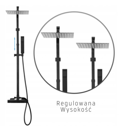 Душевая система Rea MILAN Black matt P7000