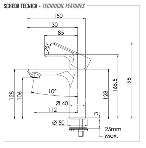 Смеситель для раковины Remer Energy EY12BO, белый матовый