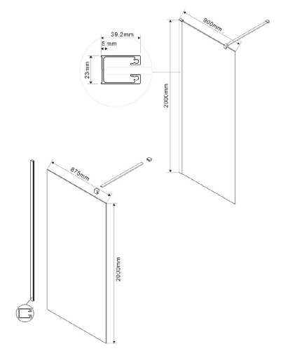 Душевая стенка Vincea Walk-In VSW-1H900GSGM