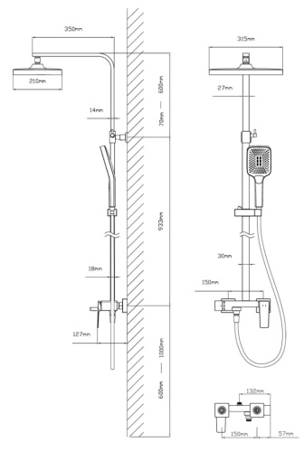 Душевая система Vincea Cube VSFS-4C12BN