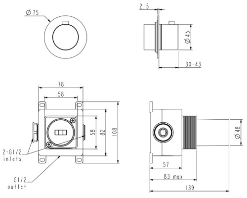 Запорный вентиль Nemo Round NM-2361RG rose gold