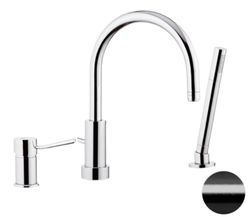 Смеситель для ванны Remer Minimal N072CFP, черный брашированный хром