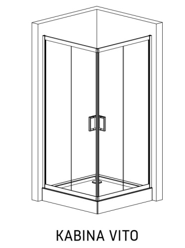 Душевой уголок Calani Vito 80x80 Black CAL-K6002