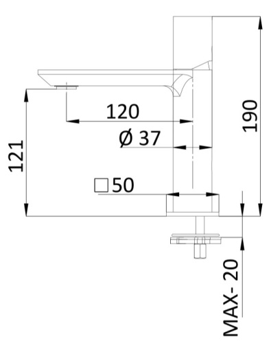 Смеситель для раковины Remer Edge EG512CFP, черный брашированный хром