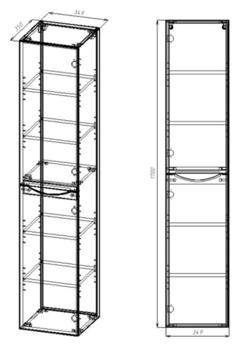 Пенал подвесной Vincea Mia VSC-2M170RW-R