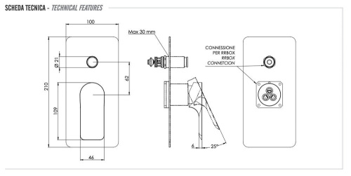 Смеситель для душа Remer Infinity I09KBDO, золото глянцевое