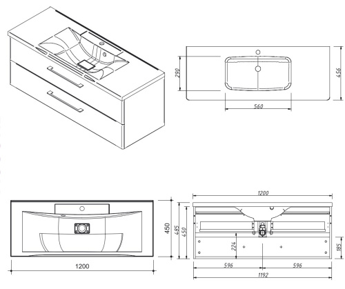 Тумба подвесная Caprigo Accord 120 2215-SF026