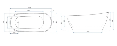 Ванна акриловая Rea Cori 160 W3000