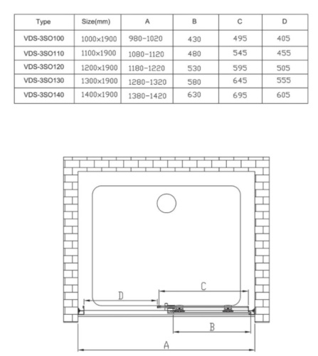 Душевая дверь Vincea Soft VDS-3SO110CL
