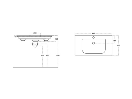 Умывальник Caprigo Soft 90 SF 90