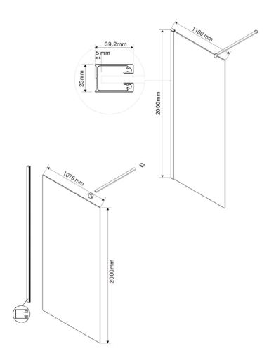 Душевая стенка Vincea Walk-In VSW-1H110CL