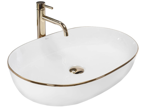 Умывальник Rea CLEO White Gold Edge U6211