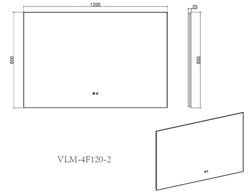 Зеркало Vincea LED VLM-4F120BG-2 1200х800