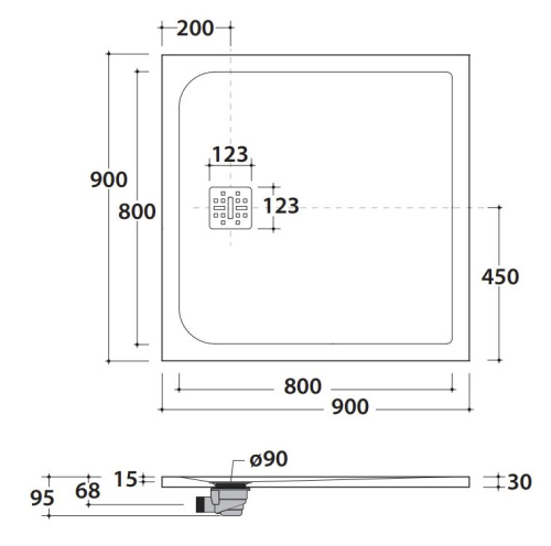 Душевой поддон Globo DOCCIAPIETRA DP09090504
