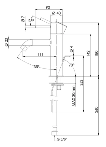 Смеситель для раковины Mariani Next A14380NS12