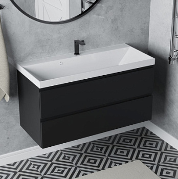 Тумба подвесная Vela Мира 100П (черный матовый) под Classica TU371083