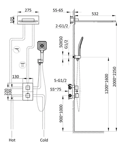 Душевая система Vincea VSFW-103TMB