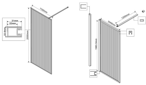 Душевая стенка Vincea Walk-In VSW-1HP110FLB