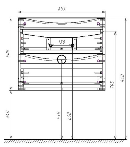 Тумба подвесная Vincea Mia 600 V.Oak VMC-2MC600VO